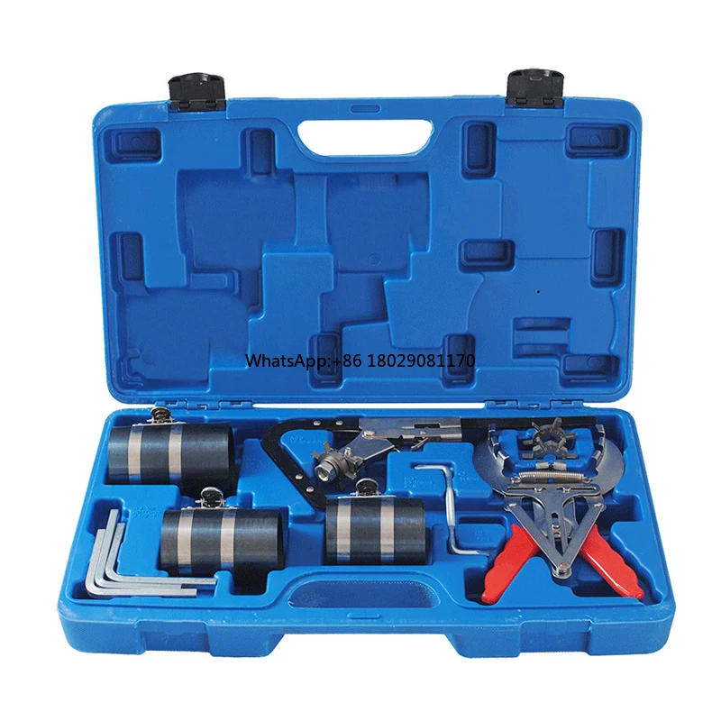 Piston Ring Compressor Service Tool Set Piston Ring Pliers Car Engine Tool Kit with Adjustable Safety Screws