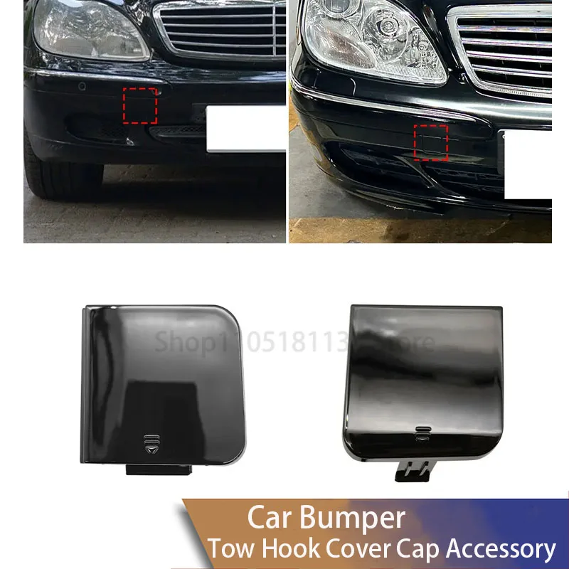 For Mercedes W220 S Class 1998-2005 Front Bumper Tow Hook Cover Black Premium Quality S300 S350 S400 S500 S600