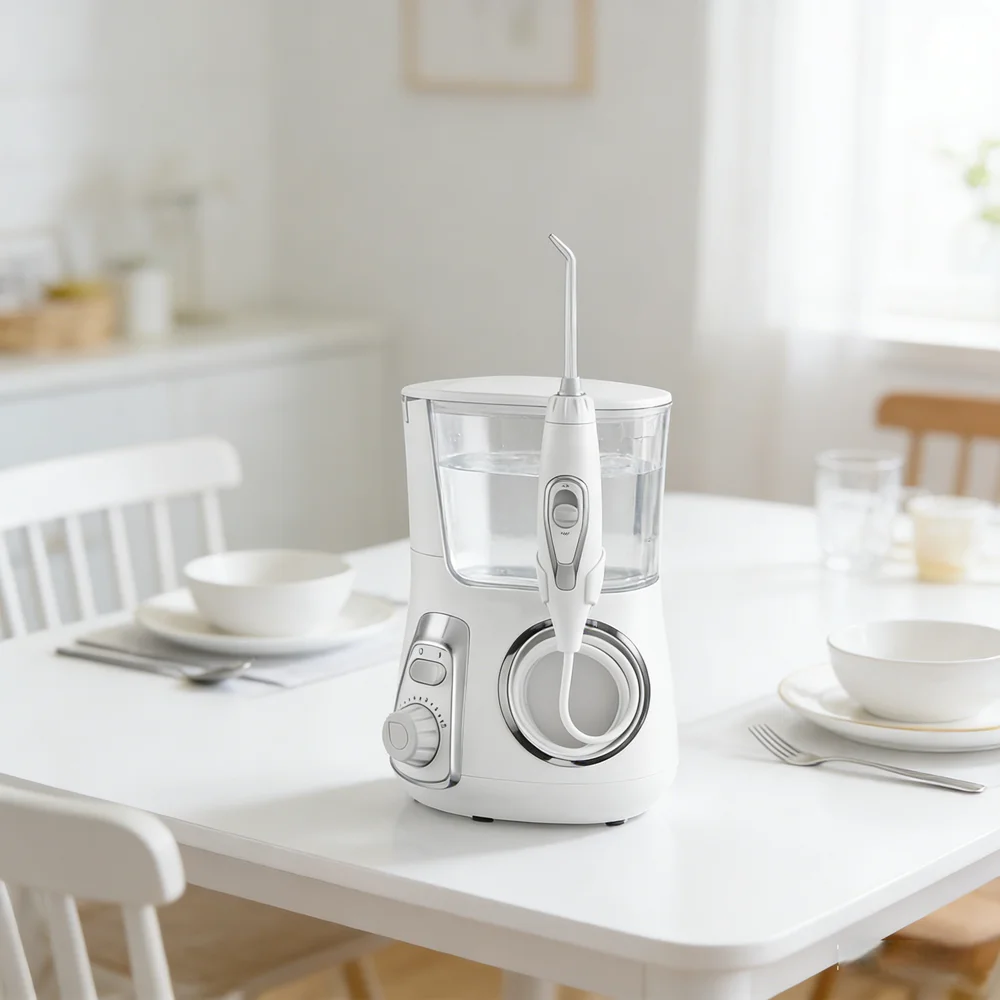 

Водонепроницаемый настольный ирригатор для домашнего использования IPX7, 800 мл, 360 ° Ирригация, 10 режимов, 5 насадок, стоматологическая гидротерапия