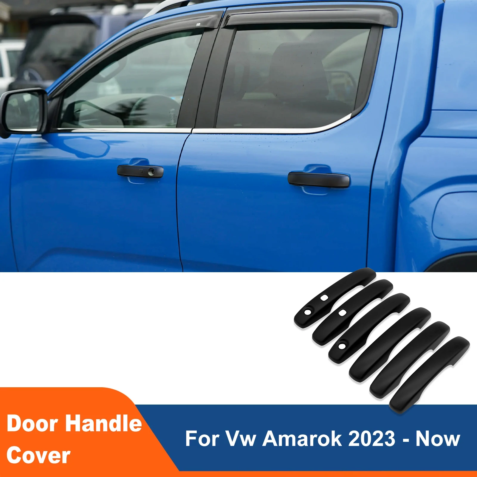 

For Volkswagen Amarok 2023 2024 2025 ABS Door Handle Covers Trim 6PCS Black Exterior Protective Decor Rust Proof Accessories