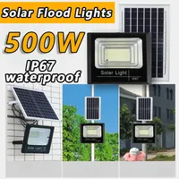 Solar Flood Lights 50w 100w 200w 300w 500w LED Solar Powered Spotlight Outdoor Waterproof Reflector Solar with Remote Control