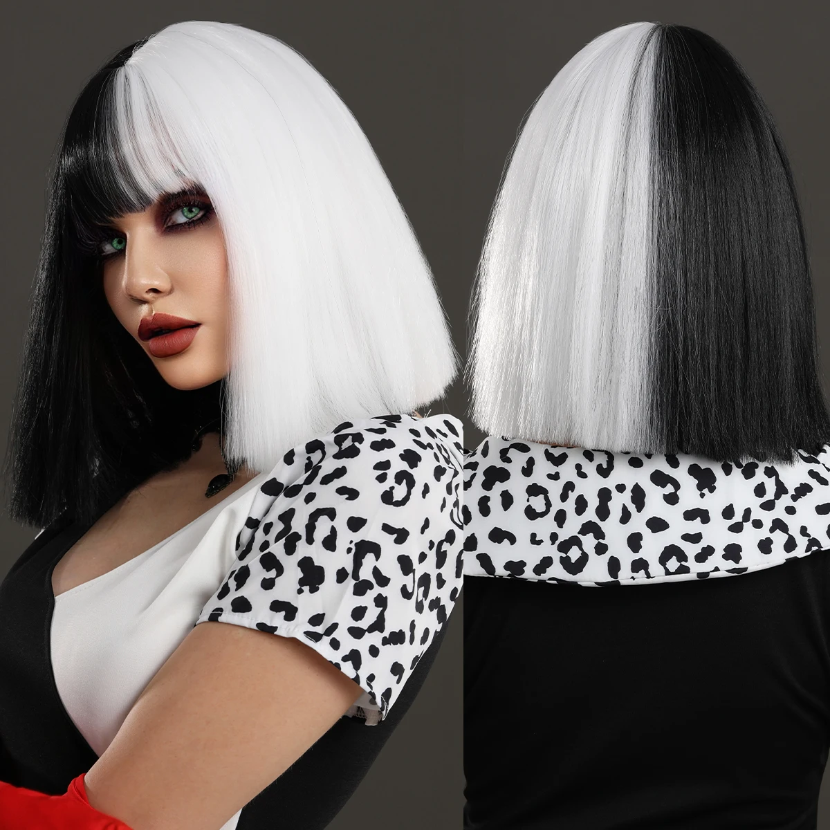 Women's Cruella Devil Synthetic Hair Wig for Halloween Cosplay