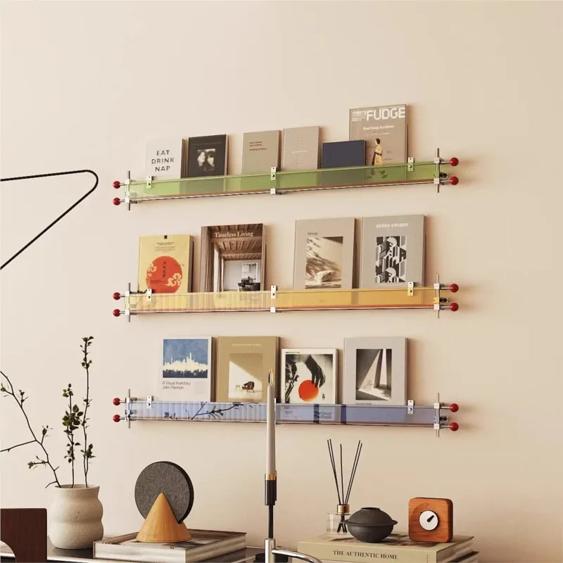 MOMO Acrylic Optical Axis Magazine Rack Bauhaus Designer Style Background Wall Decoration Wall Mounted Display Rack Book
