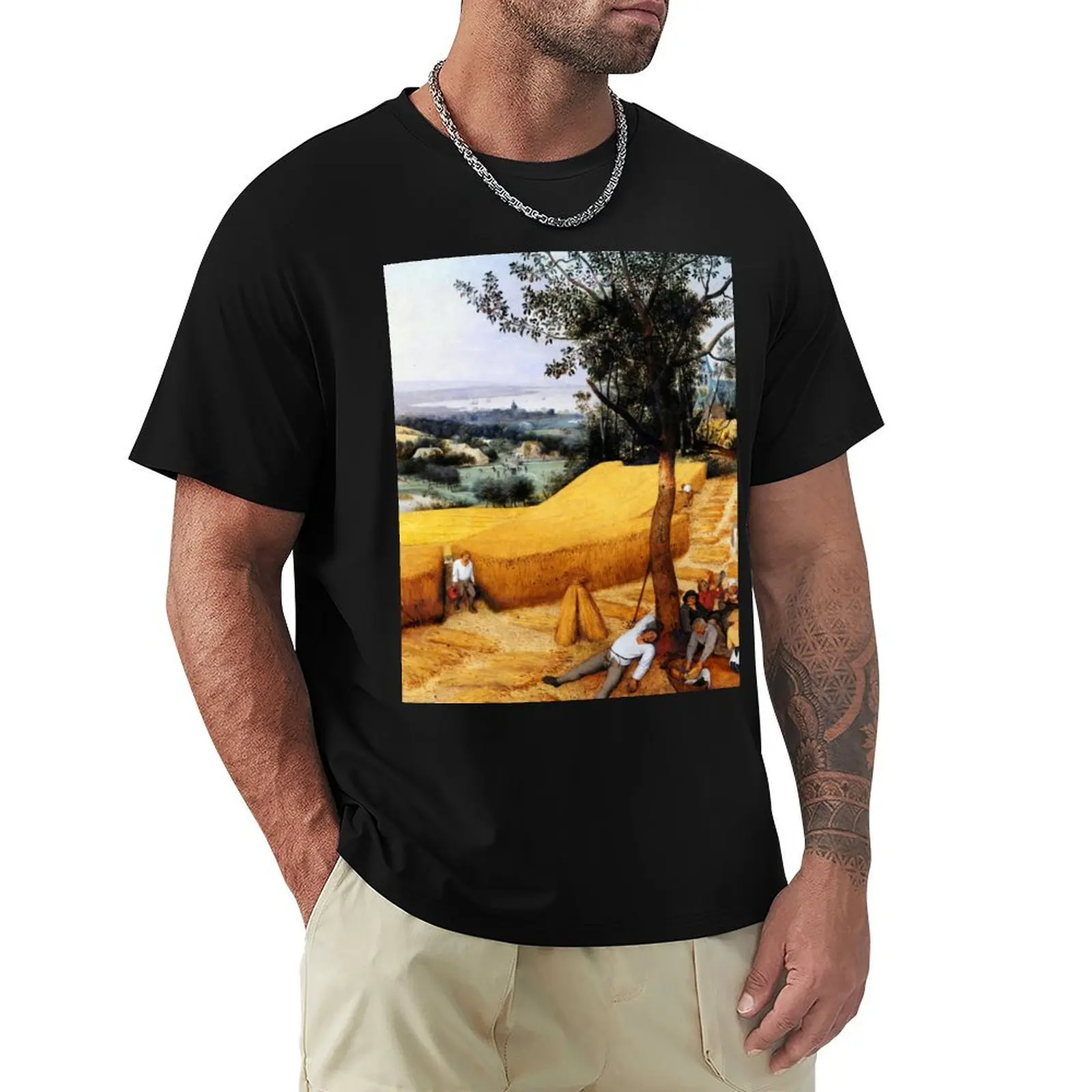 

Pieter Bruegel the Elder The Harvesters T-Shirt blanks summer top anime tee shirts for men