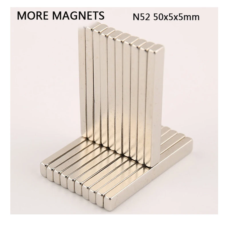 10 ~ 100 pz N52 50x5x5mm magnete al neodimio 50mm x 5mm x 5mm blocco NdFeB Super potente forte magnete permanente