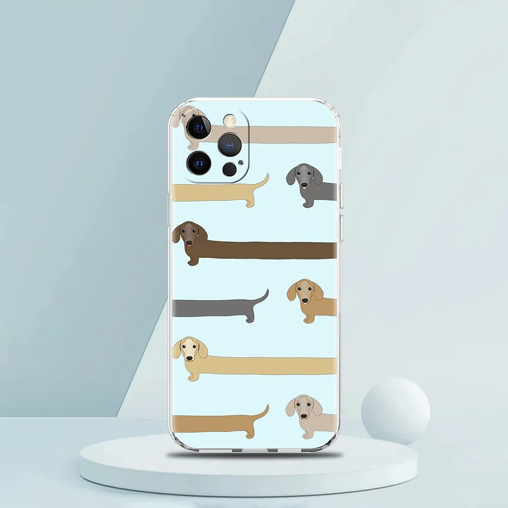 Dachshund Sausage Dog Phone Case For iPhone 15 14 13 12 Mini 11 Pro Max XS X XR 7 8 Plus Clear Shockproof Silicone TPU Cover