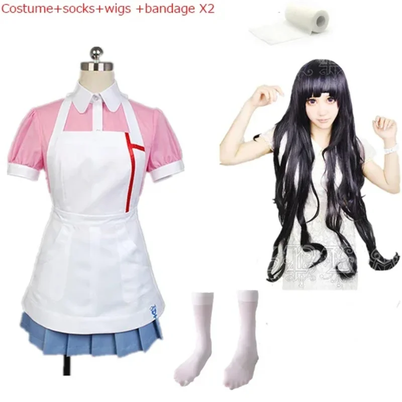 Danganronpa Mikan Tsukiki Cosplay Halloween Carnival Ultimate Nurse Funny Costume Cafe Maid Uniform For Women MN9
