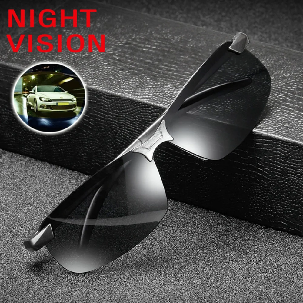 Night Vision Glasses 2PCS Black Frame Sunglasses Men Cycling Goggles Sport Sunglasses Outdoor Night Glasses for Driver Wholesale