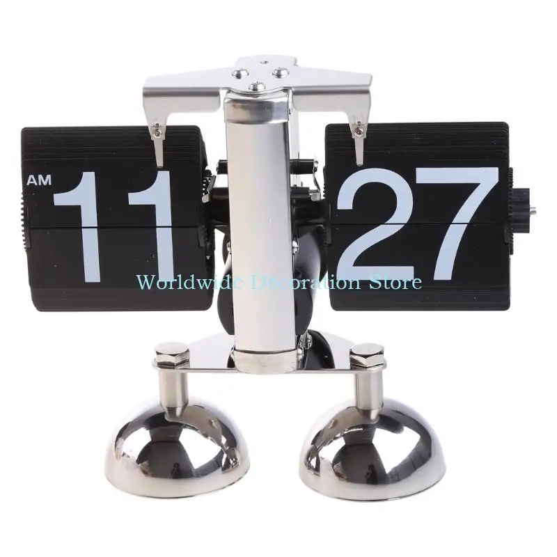 Q39B Automatic Turn Page Clock for Creative Retro Digital Down Clocks Ornament for Home Bedroom Office Desk Decoration