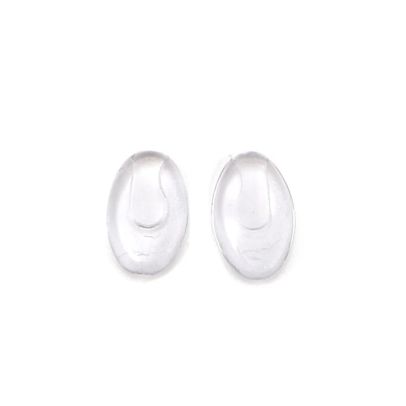 Kacamata Aksesori hidung Plug-in, bantalan hidung PVC transparan Anti Slip tanpa hidung braket kacamata Oval datar 25 pasang/set