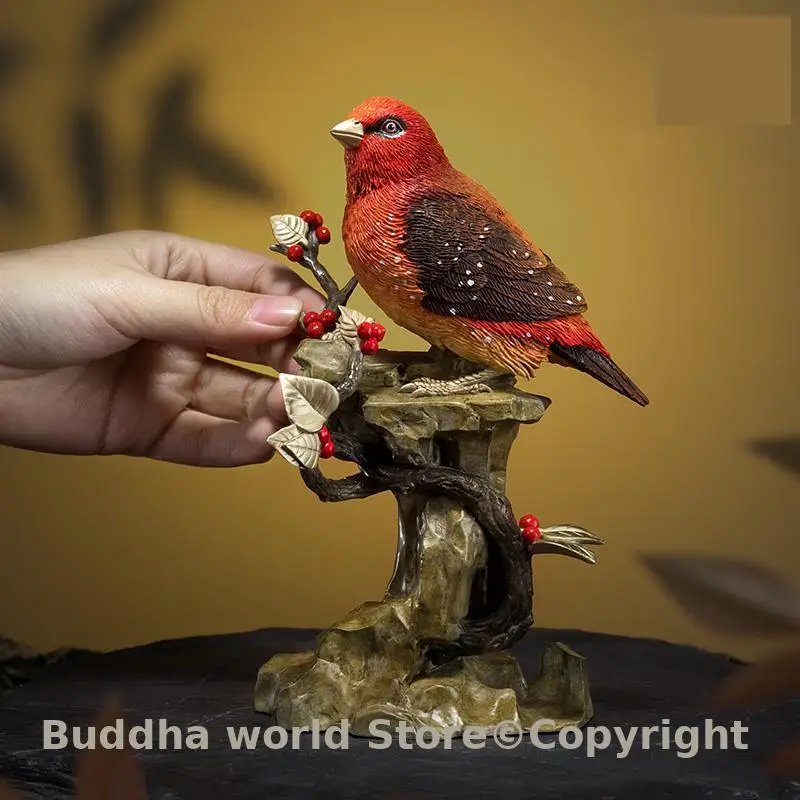TOP Master Surrealism ultra modern Bronze Sculpture art lucky Amandava amandava bird HOME Company office bar COOL Decorative art