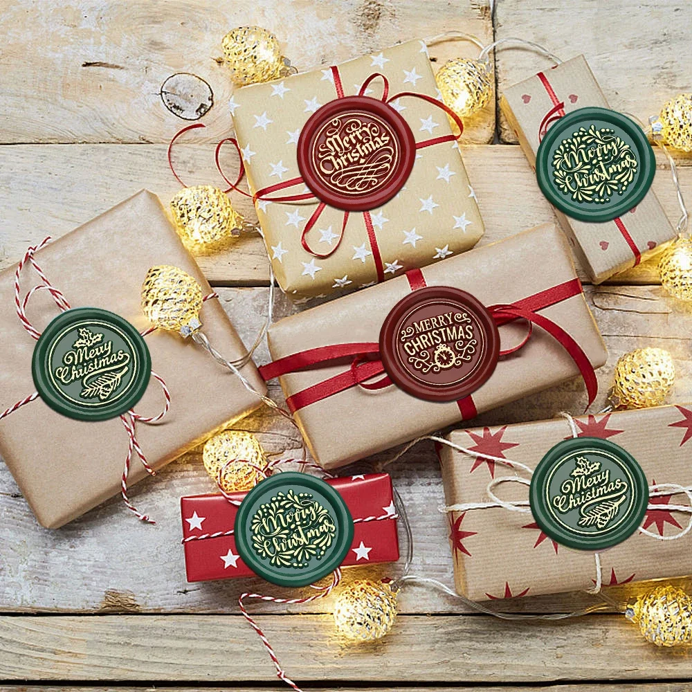 

Christmas Themed Wax Seal Stamps Set with Handles Sealing Stamp for Decorating Envelopes Invitations Gift Cards Christmas Card