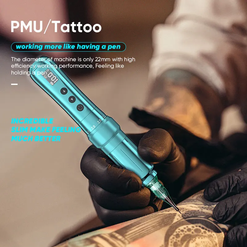 Adjustable Stroke 2.0-3 mm Tattoo Machine Pen Semi-Permanent Wireless