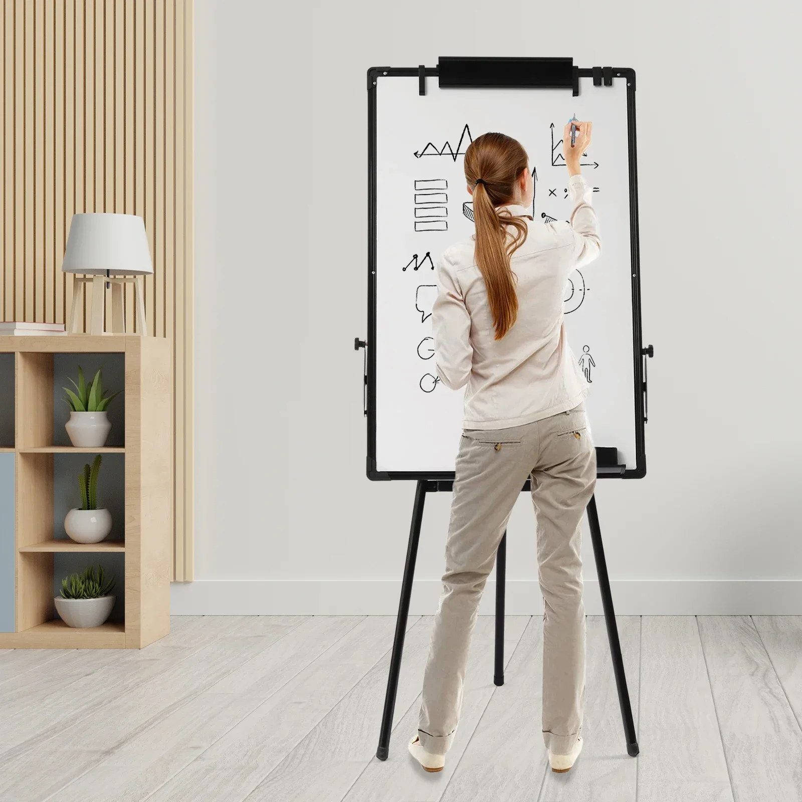 

Магнитная доска для записей на треноге, 36 x 24 дюйма, портативная, с регулируемой высотой, на подставке-мольберте