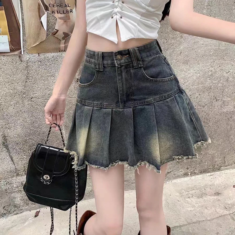 

Brand New Skirt Flared Pleats Daily Fashion Flared Pleats Casual Skirt Casual Regular Length Slight Elasticity