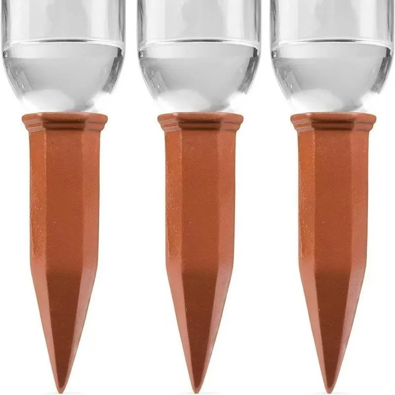3PCS Plants Irrigation Clay Stakes Automatic Watering Plants Indoor/Outdoor Automatic Irrigation Assist Crop Growth Moisten Soil