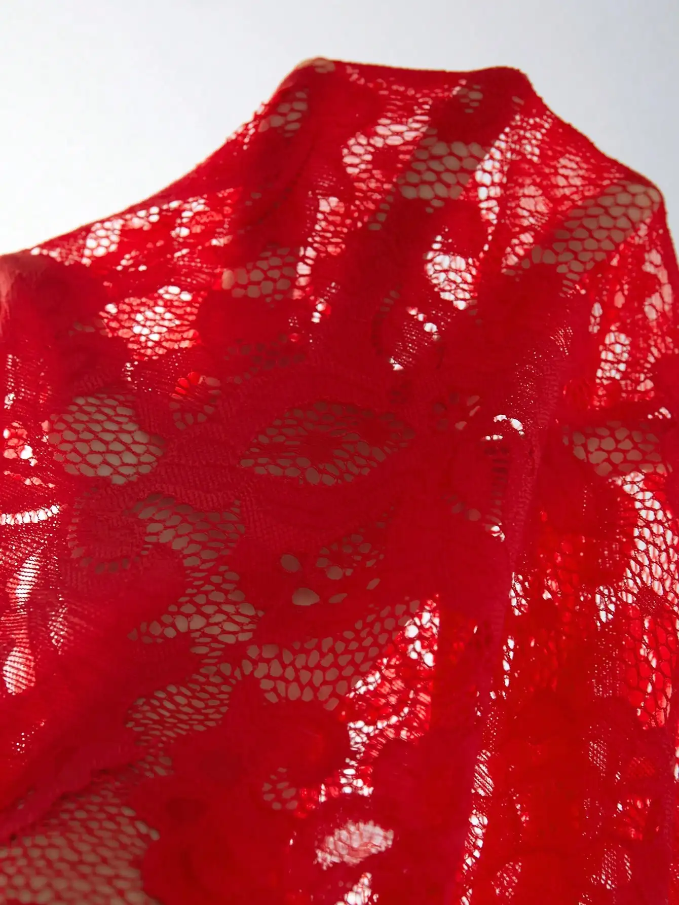 فستان حورية البحر من الدانتيل الأحمر مع أشرطة سباغيتي للحفلات والعشاء والمناسبات المسائية