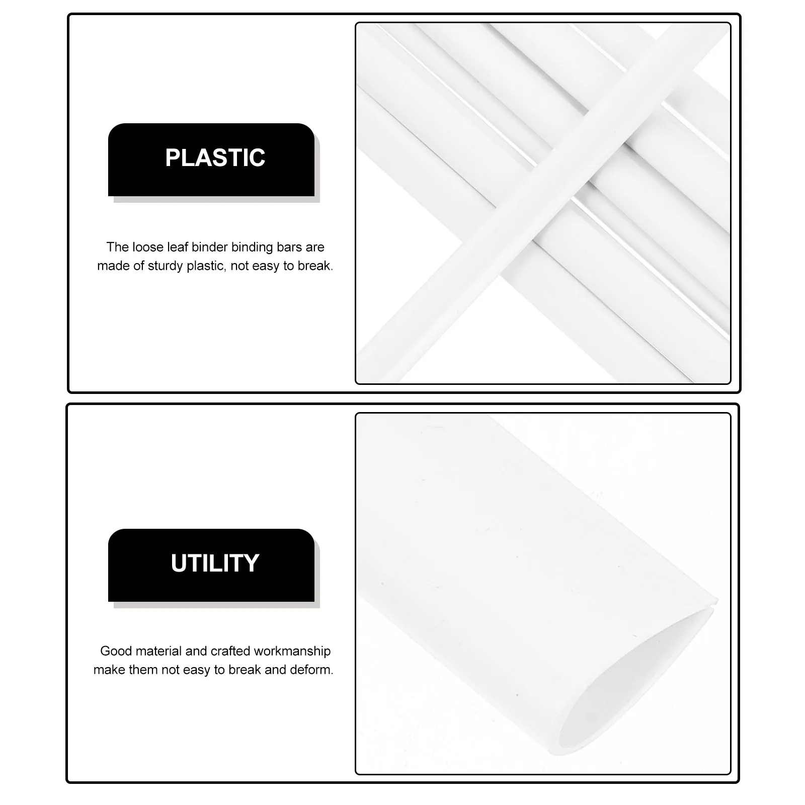 10Pcs Binding Bars for Book Slide Binders Plastic Spine Clips Transparent Document Folder Secure Loose Leaf Pages for School