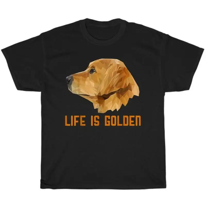 الحياة هي الذهبي المسترد الكلب جرو الحيوانات الأليفة الحيوان عاشق تي شيرت