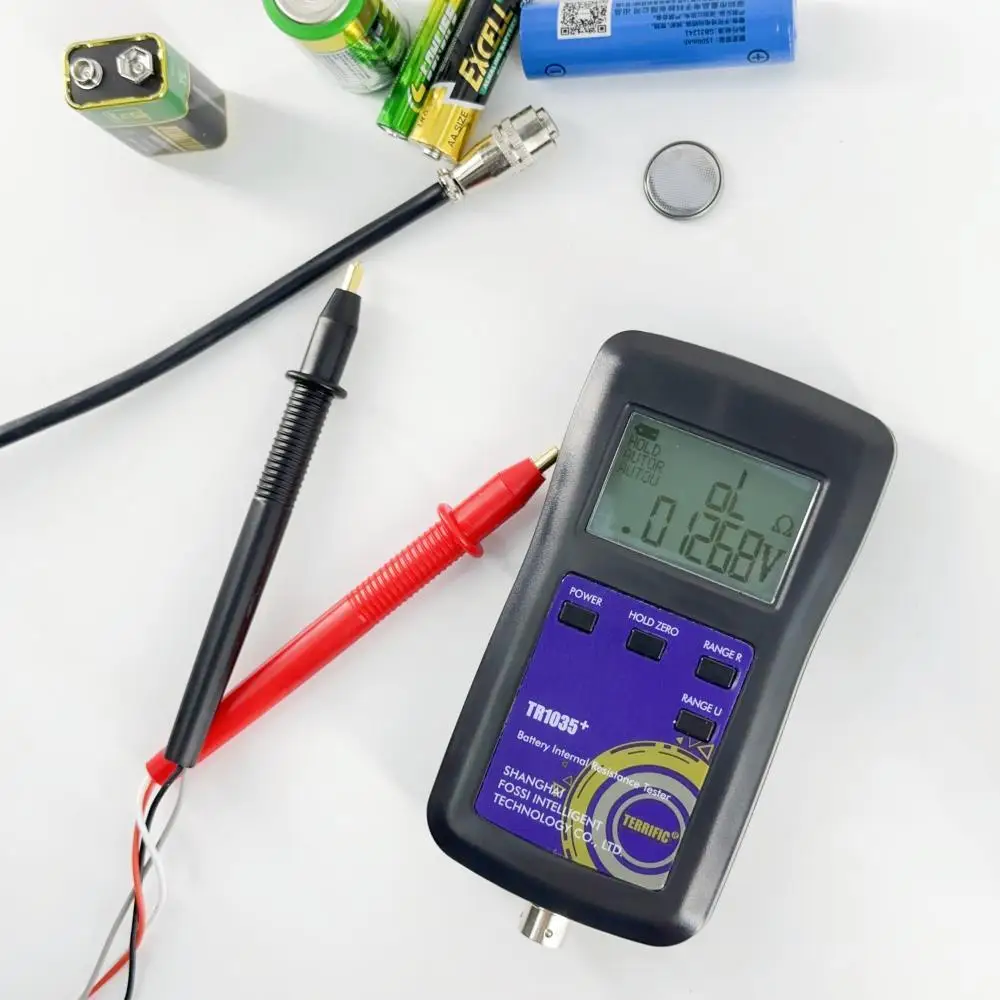 Aggiornamento YR1035 originale batteria al litio a quattro linee Test di resistenza interna digitale TR1035 elettrico 18650 Tester batteria a secco