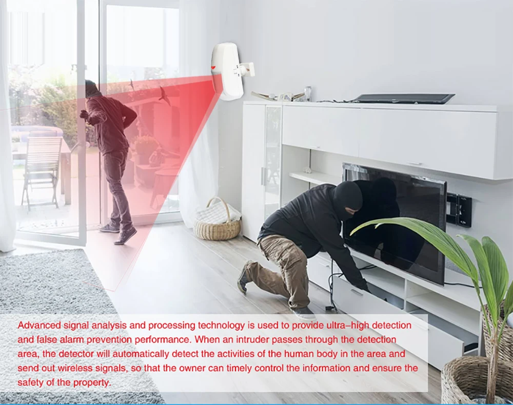 433Mhz Pet Immune  Wireless PIR Motion Detector For Home Security Alarm System Motion Sensor