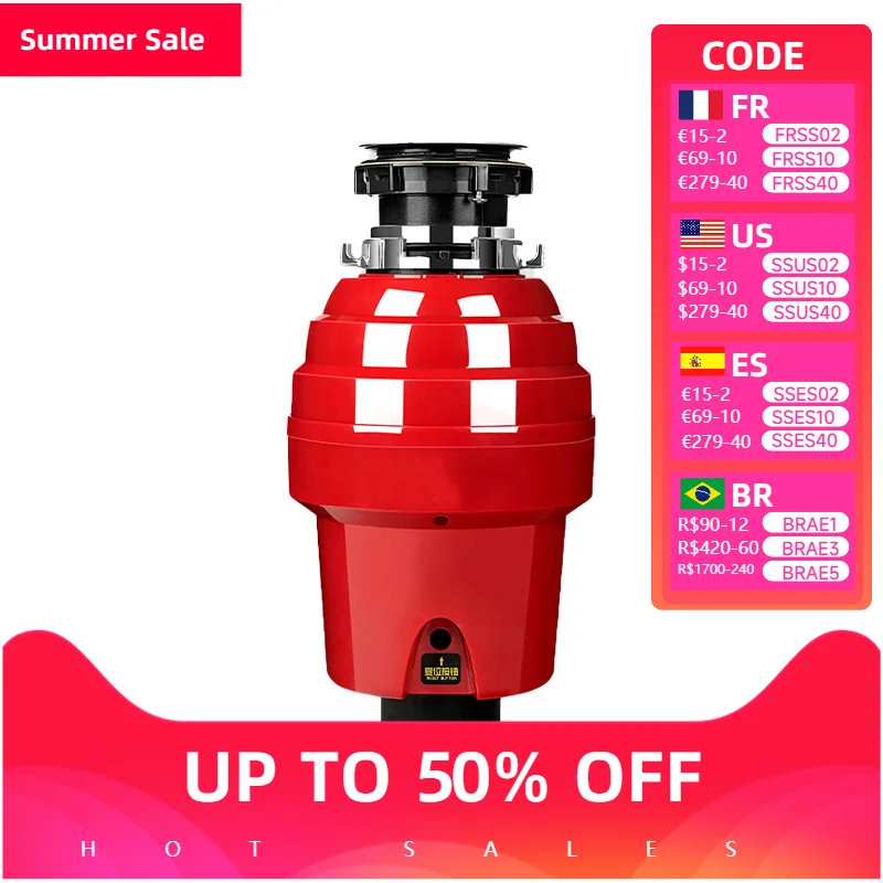 

Kitchen Garbage Grinder Batch Feed Garbage Disposal with Power Cord 475W Kitchen waste crushing powder machine