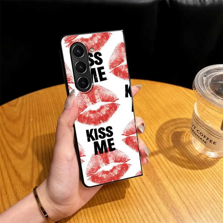 Kiss Me Case for Samsung Galaxy Z Fold 8 Ultra ZFold3 ZFold6 ZFold5 Z Fold 7 6 5 4 3 ZFold7 ZFold4 Phone Shell Funda