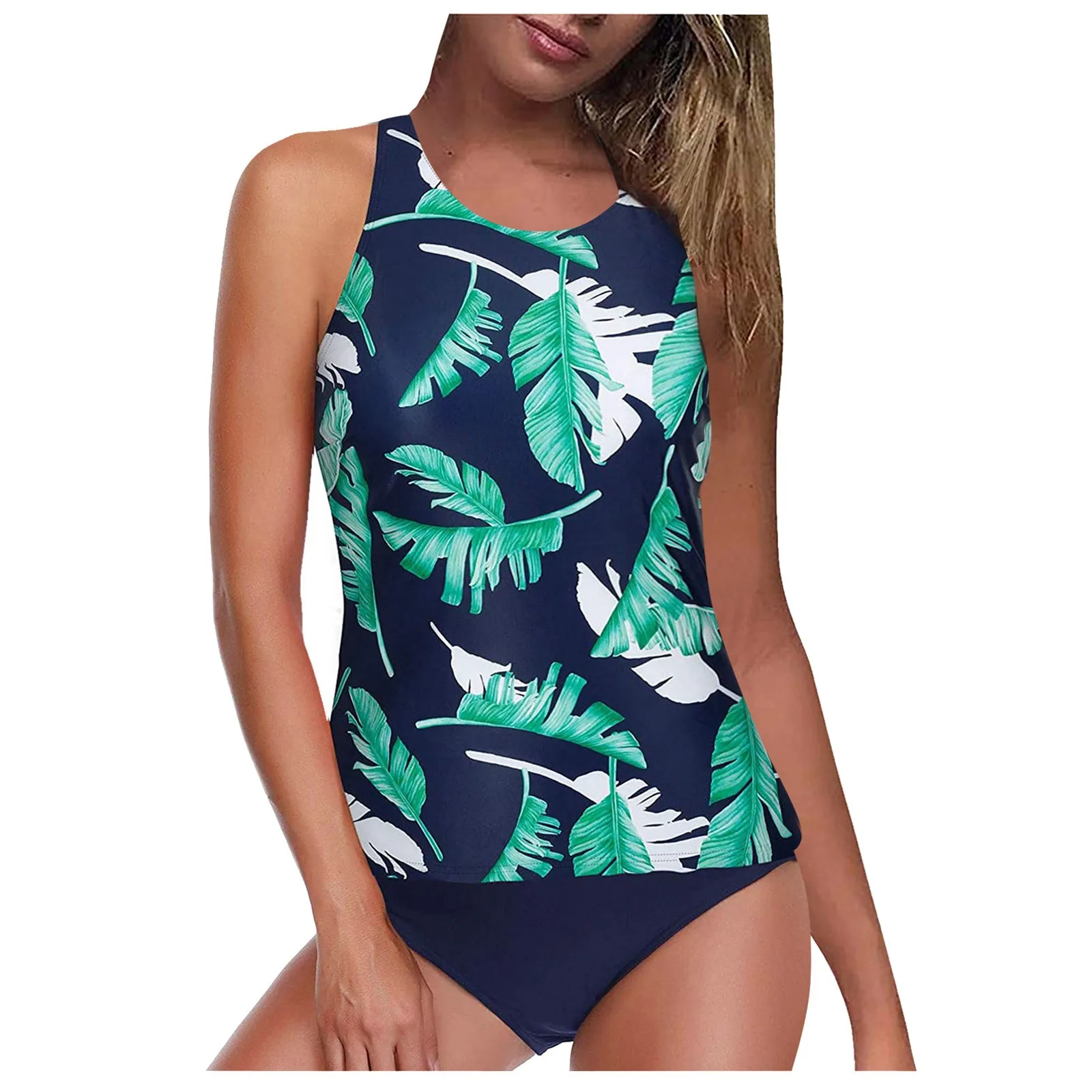 Traje de baño de dos piezas para Mujer, tankini de cintura alta con Control de barriga, conjunto de ropa Y2k, ropa de lujo para primavera y verano