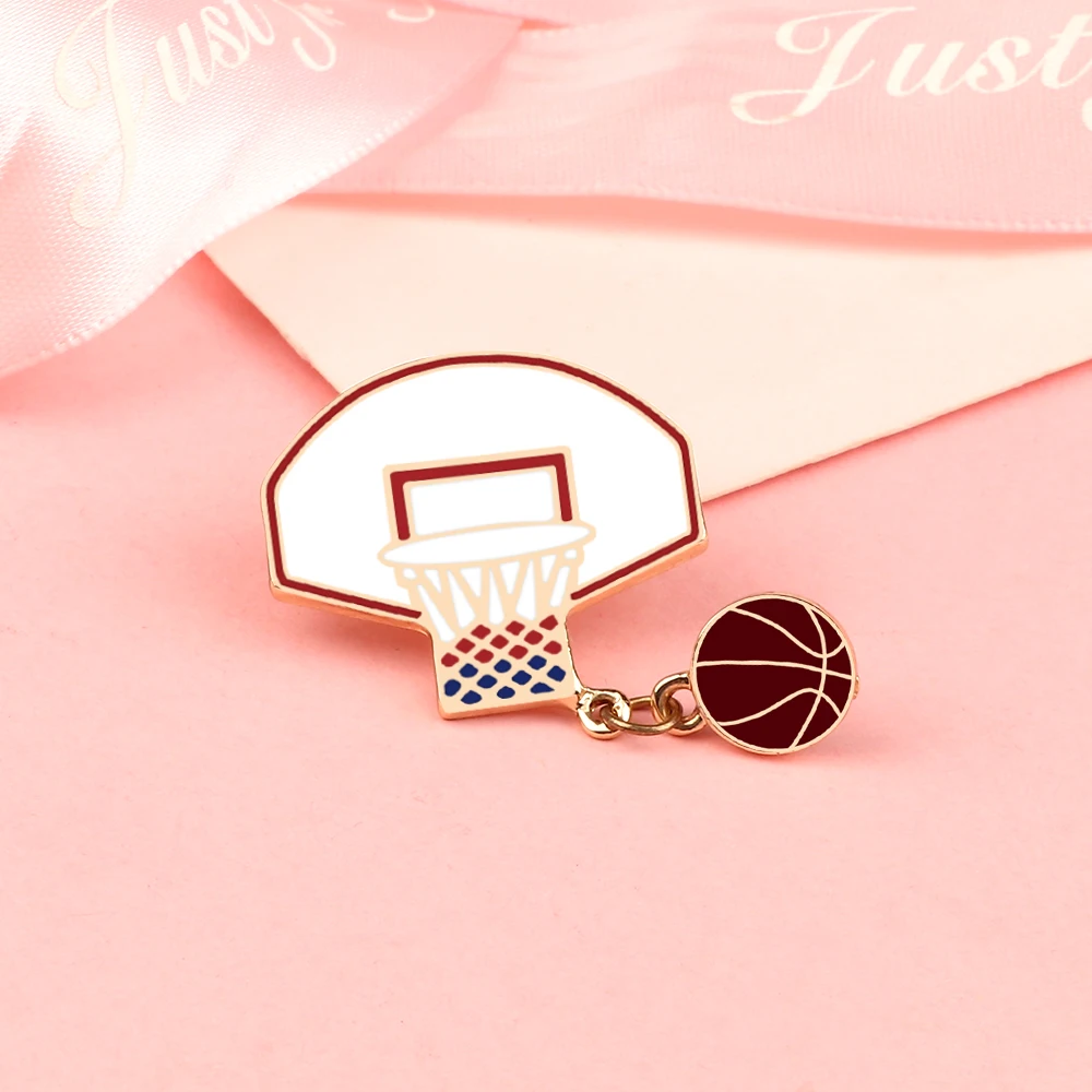 Shirt Lapel Pins Women Men Sports Ball Brooches Enamel Basketball  Football Bowling Badge Clothes Jewelry Accessories Wholesale