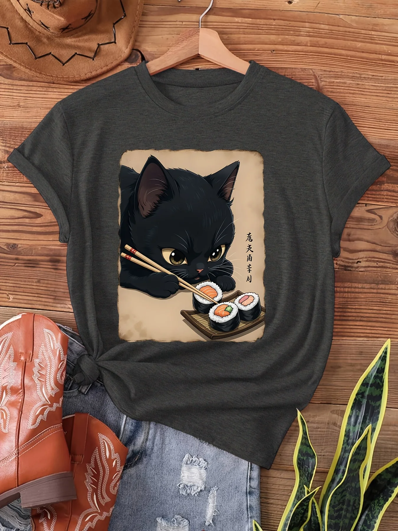 Black Cat Eating Su…