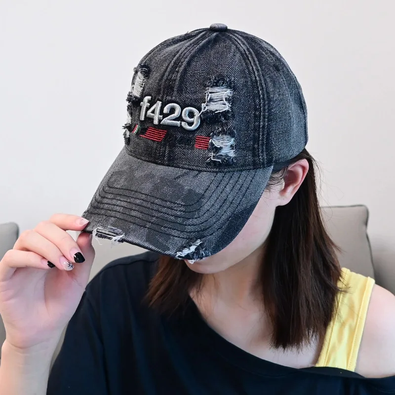 1 Stück Retro-gerissene Baseballmütze für Damen und Herren, lässige Sonnenblende, atmungsaktive, verstellbare Schirmmütze, geeignet für den täglichen Gebrauch, Reisen