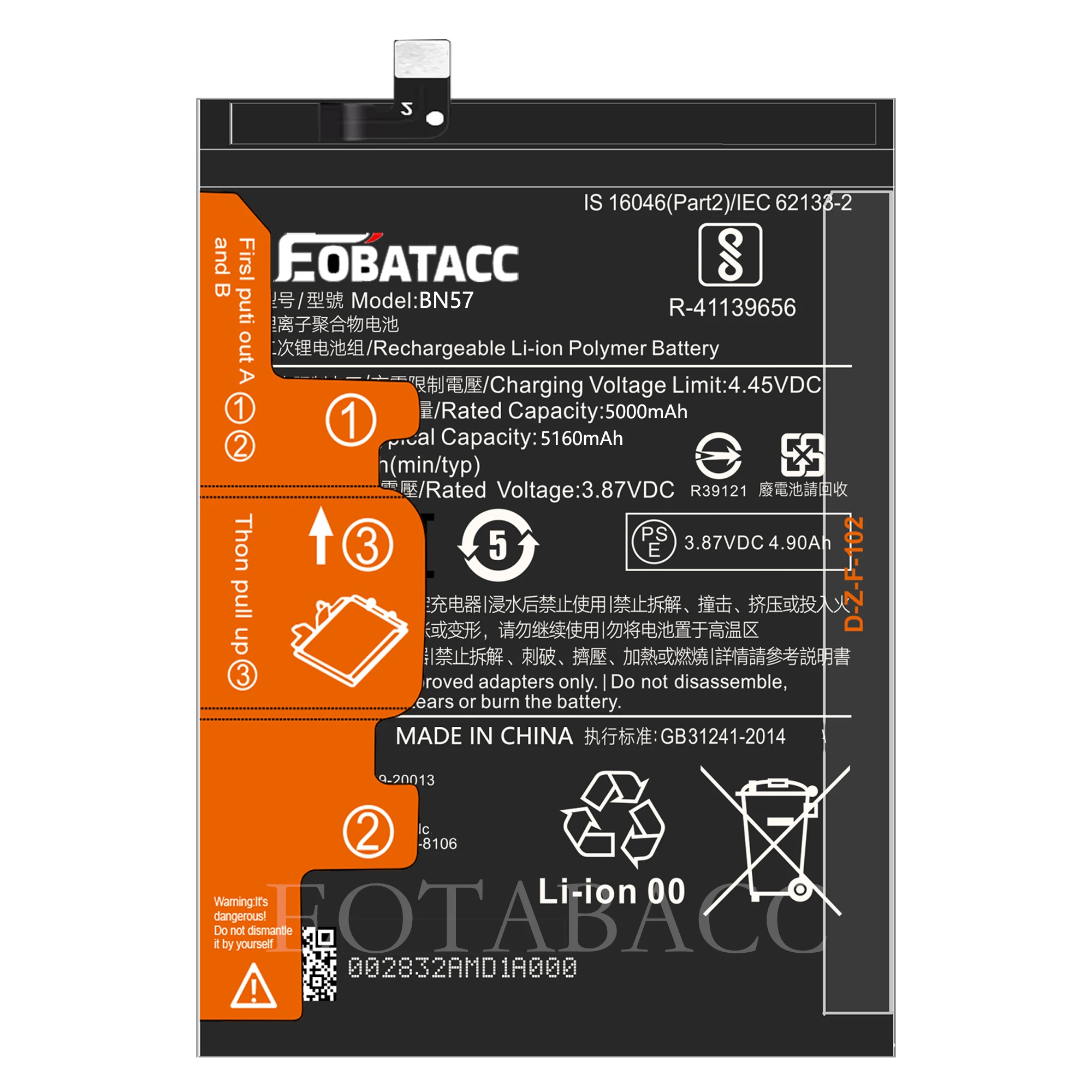 EOTABACC 100% New Original Battery BN57 For XIAOMI  POCO X3 NFC/POCO X3 PRO Phone Battery +Tools