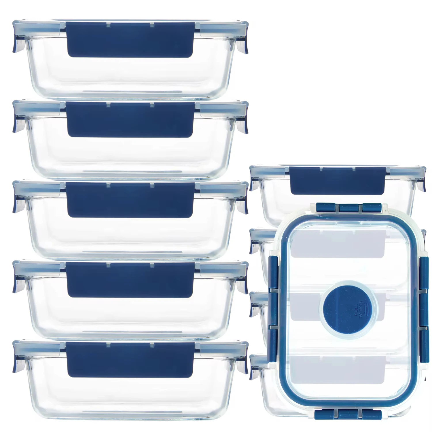 

10 Pack Glass Meal Prep Containers with Vent, Dishwasher/Microwave/Oven/Freezer Safe Glass Containers Leftovers