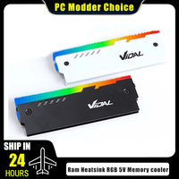 Desktop Computer Ram Heatsink ARGB DDR4 DDR3 Universal Memory Heat Sink Addressable Black / White 2 Pcs Pack