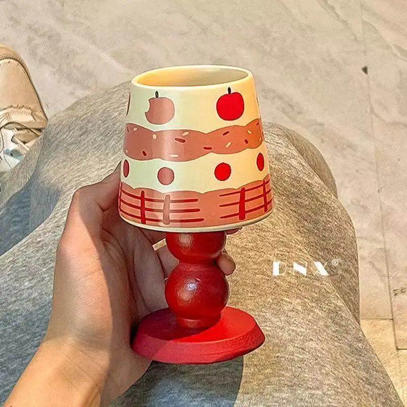 

Cute Mark Tall Cup Creative Girl Birthday Gift Beautiful Ceramic Ice Cream Dessert Cup Wine Glass