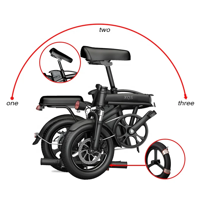

240W Portable Foldable Electric Bicycle: 14 Inch 48V 12Ah Mini Ebike for Commuting