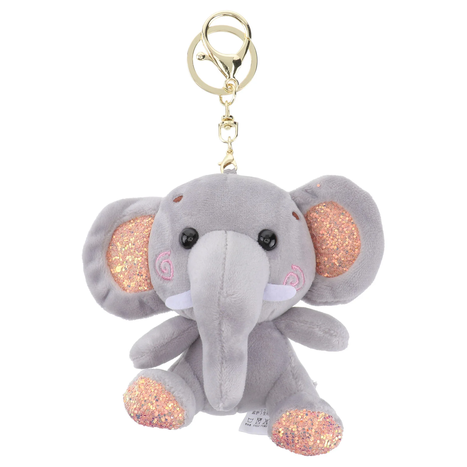 

Plush Elephant Keychain Hanging Ornaments Animal Keyring with Creative Pendant Bag Adornment Keychains Rings