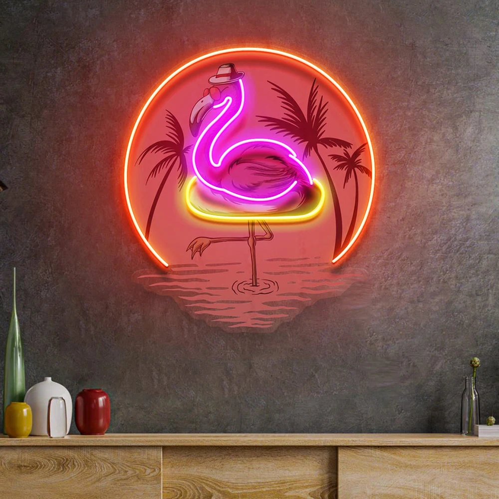 Flaming Summer LED Neon Sign Light Pop Art Handmade Custom Bar Club Wall Decor Neon Lights for Home Party Outdoor Decorations