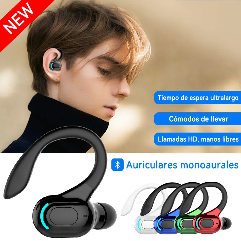 Nuevos auriculares inalámbricos Bluetooth para negocios, con gancho para la oreja, miniauriculares HIFI de graves, con micrófono, auriculares deportivos para juegos