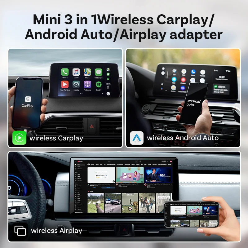 ワイヤレスCarPlay Android Auto AirPlay 3in1 Ottocast MINI AIR 3in1 Wireless CarPlay Android Auto FOR iphone
