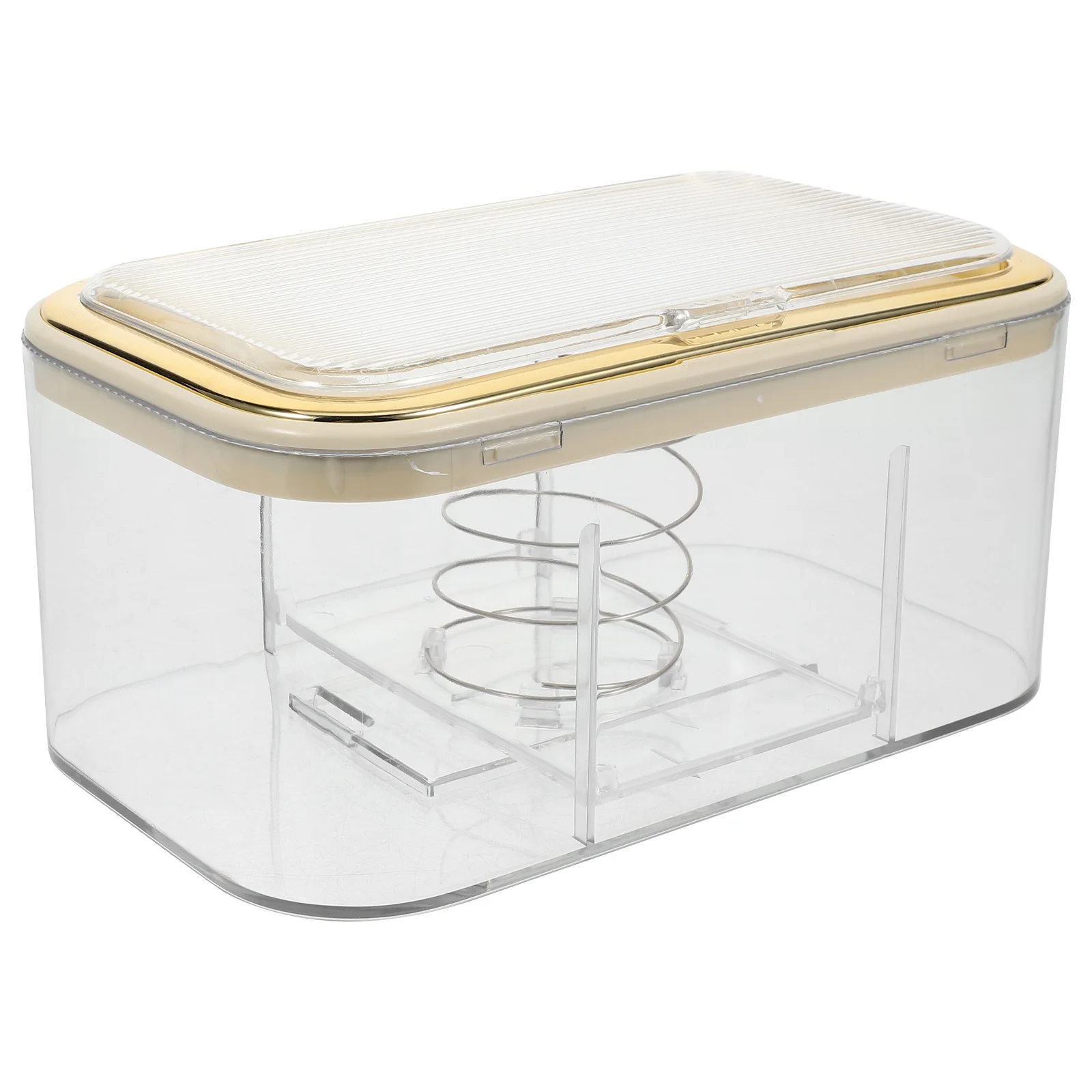 

Rectangle Box Cover Transparent Tissue Dispenser With Spring Lifter For Home Office Desktop Storage Household Tissue Box