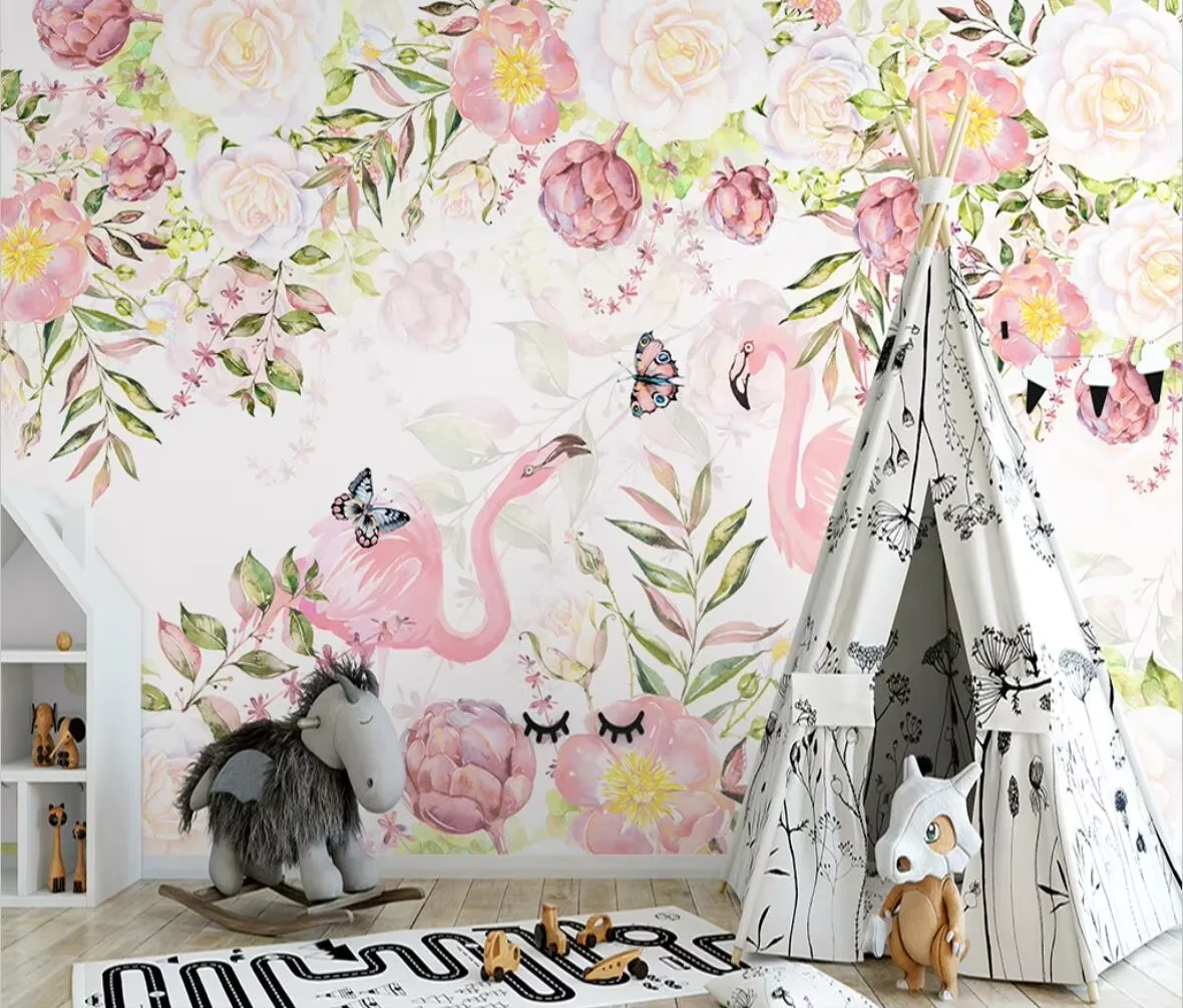 Custom Cartoon tropical forest small animals wallpaper for children's room interior decoration mural wallpaper for bedroom walls