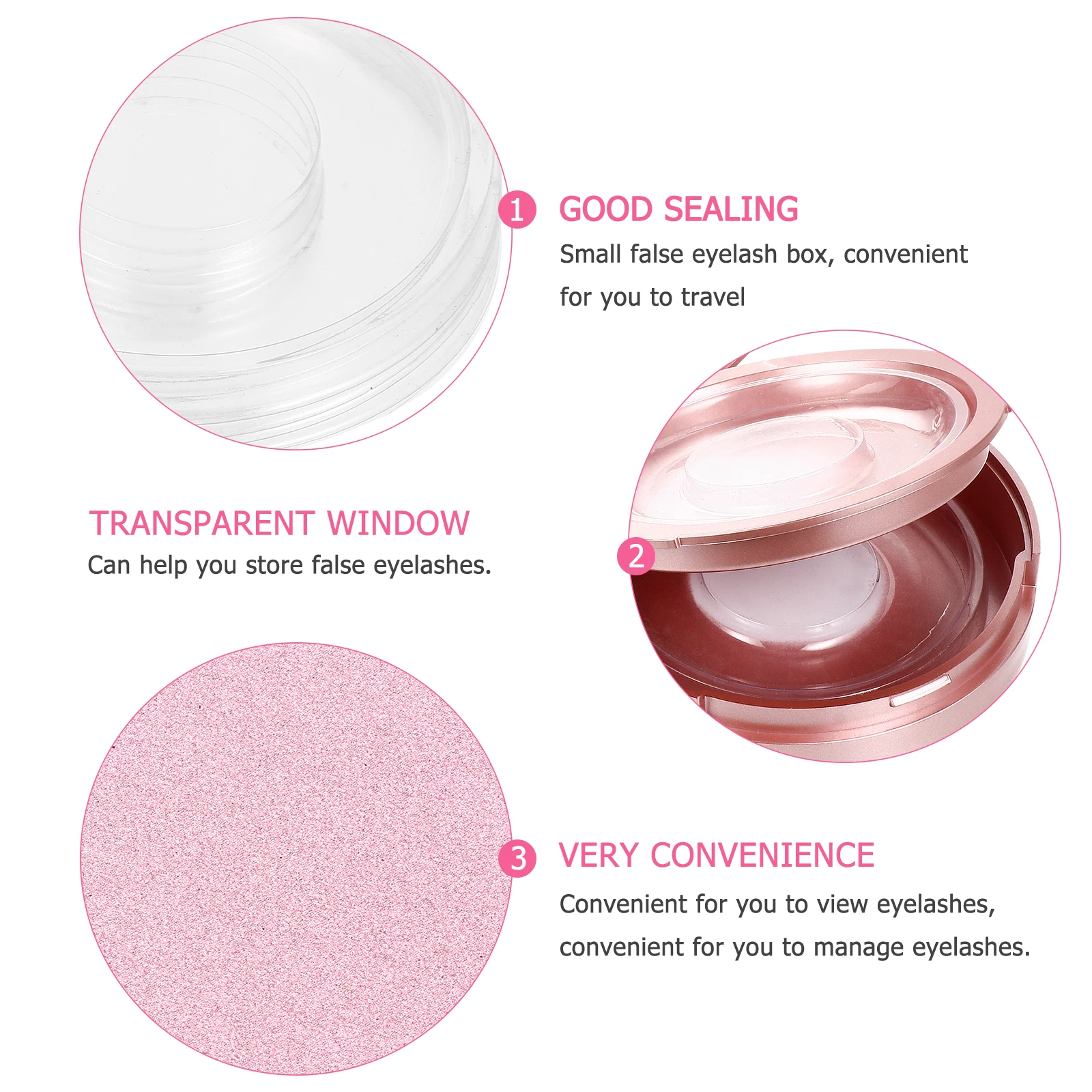 

5pcs Double Layer Eyelash Storage Box Case Container Lash Holder Mirror Travel Organizer For False Lashes Gift Holiday Present