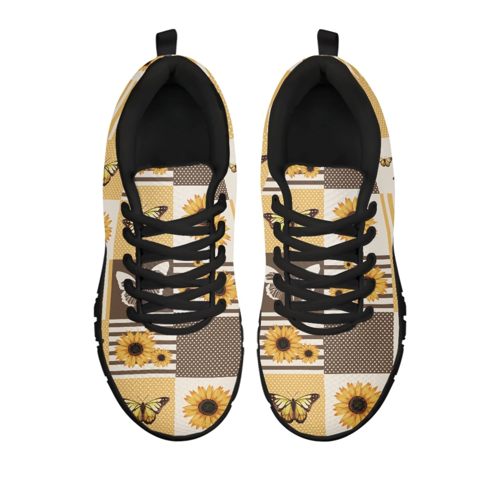 Coloranimal Butterfly Sunflowers Men Athletic Work Shoes for Standing All Day Soft Athletic Sport Footwear for Travel