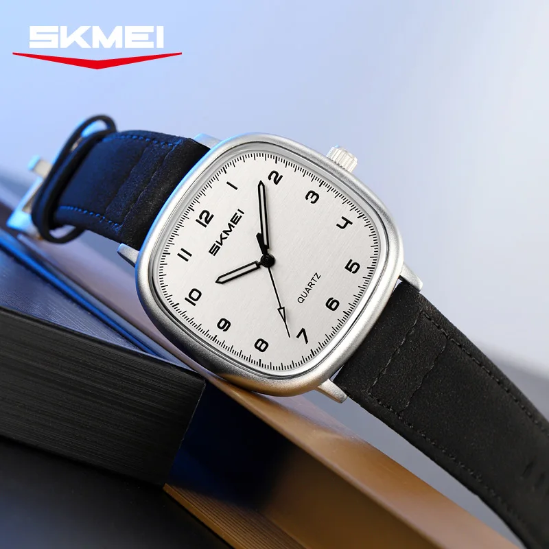 SKMEI 2586 conception Simple rétro mode montre à Quartz bracelet en cuir de luxe étanche montre pour hommes Date montre d'affaires reloj hombre