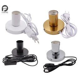 1.5M Cable Night Light With Line Lamp Head E27 Lamp Socket Table Lamp Decoration Lamp Polished Metal Desktop Lamp Base Holder