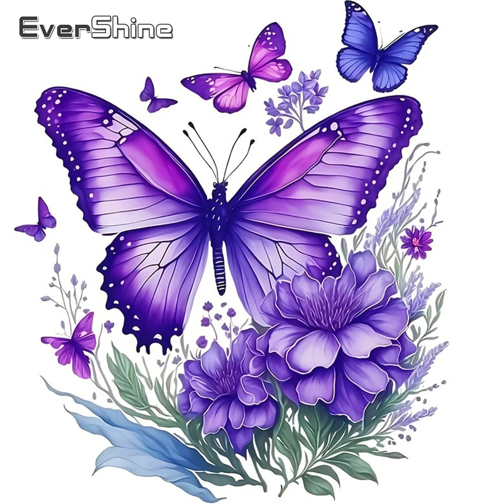 Evershine Diamant-Gemälde, Tierbild aus Strass, Stickerei, Schmetterling, voller Diamanten, Mosaik, Blume, handgefertigt, Hobby