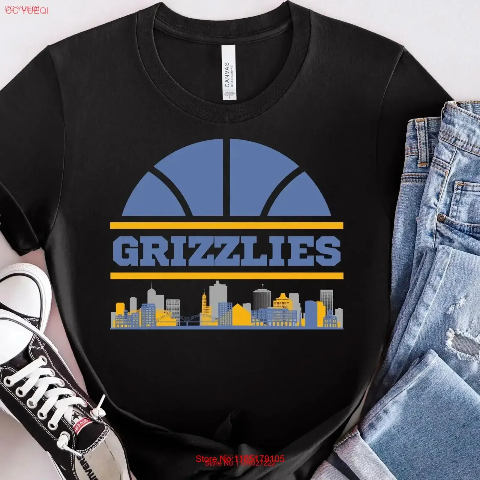 Grizzlie T Shirt Memphis Basketball Game Day Sports Fan Playoff vintage Washed fashion graphic Versatile Breathable homme