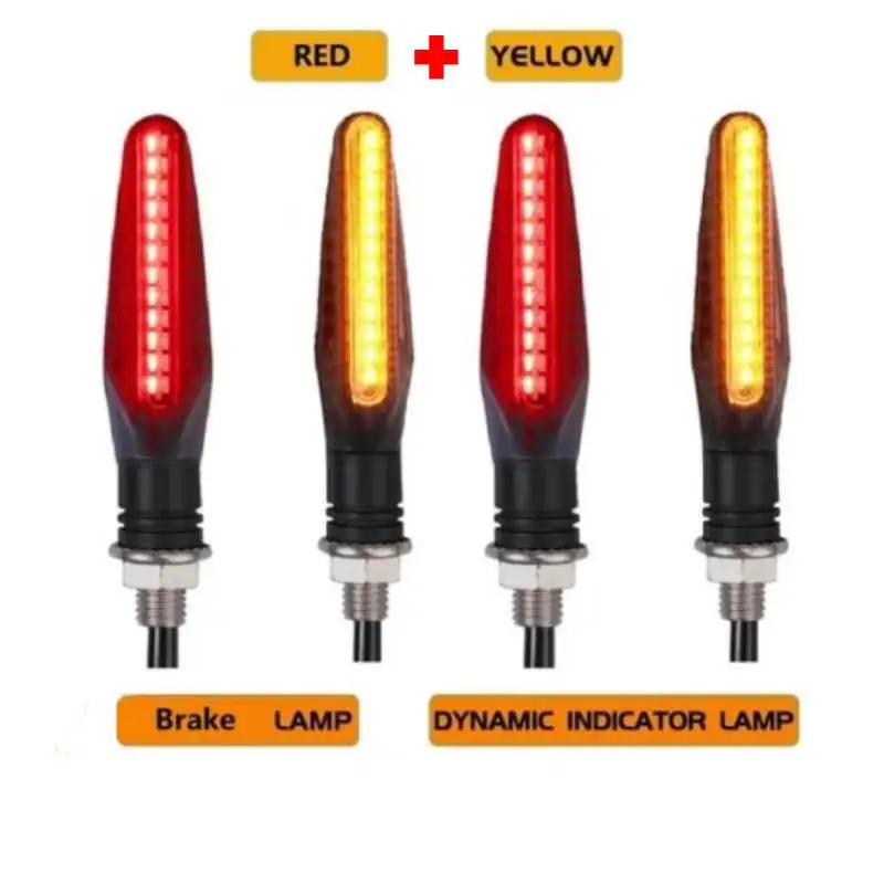 Richtingaanwijzers voor motorfietsen 12V LED multifunctionele waterdichte motorfiets knipperlichten met looplicht en remlichtaccessoires