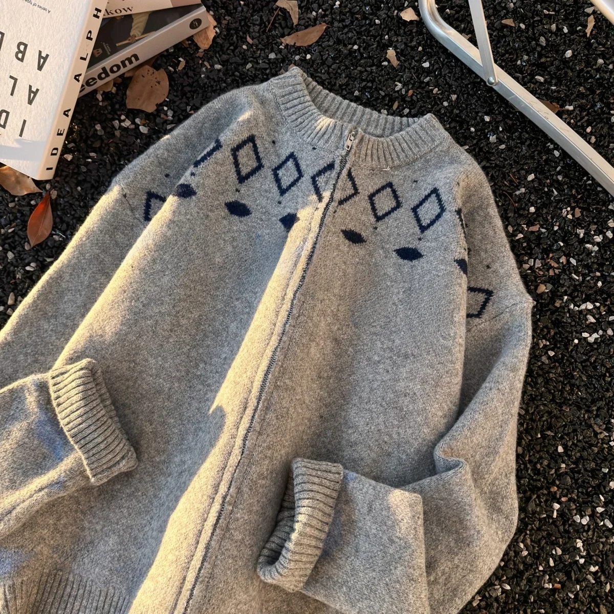 

Winter New ey Knitted Sweater ex Warm Outerwear Long Sve round Ne Soft Polyester Casual American Sle Knitwear